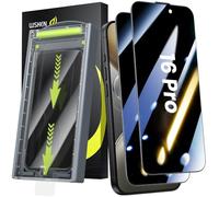 WSKEN Lot de 2 protecteurs d'écran de confidentialité pour iPhone 17/16 Pro - [Anti-espion 24°] [élimination automatique de la poussière] Couverture complète 3D en verre trempé dureté 9H Installation