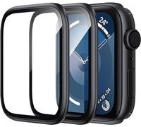 WSKEN Lot de 2 protecteurs d'écran pour Apple Watch Series 9 8 7, cadre en alliage de titane + verre trempé 9H, [Keep Original] [Touch Sensitive] Verre de protection léger pour iWatch 41 mm