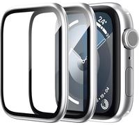 WSKEN Lot de 2 protecteurs d'écran pour Apple Watch Series 9 8 7, cadre en alliage de titane + verre trempé 9H, [Keep Original] [Touch Sensitive] Verre de protection léger pour iWatch 41 mm