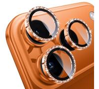 WSKEN pour iPhone 17 Pro/iPhone 17 Pro Max Protection d'objectif d'appareil photo - [Conserver la prise de vue d'origine] Protection écran ultra HD 9H en verre trempé avec anneau métallique, Orange