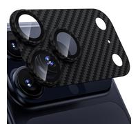 WSKEN pour iPhone 17 Pro Protège-objectif de caméra - Plaque métallique mate de grade militaire en verre trempé 9H incassable, anti-traces de doigts, résistant aux rayures, compatible avec coque, noir