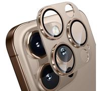 WSKEN Protecteur d'objectif d'appareil photo pour iPhone 16 Pro/iPhone 16 Pro Max - Mat [Test incassable] Protecteur d'écran en verre trempé 9H résistant aux rayures Anneau en métal Accessoires Desert