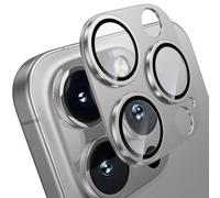 WSKEN Protecteur d'objectif d'appareil photo pour iPhone 16 Pro/iPhone 16 Pro Max - Mat [Test incassable] Protecteur d'écran en verre trempé 9H résistant aux rayures Anneau en métal Accessoires en