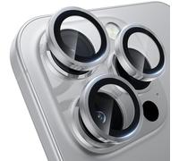 WSKEN Protection d'objectif d'appareil photo pour iPhone 16 Pro/iPhone 16 Pro Max - [Gardez la prise de vue originale] incassable Ultra HD 9H en verre trempé pour appareil photo, anneau en métal,