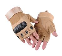 WSLCN Mitaine Gants Tactiques Moto Scooter Armée Militaire Demi-Doigts Gants pour Randonnée Escalade Sports Vélo Travailler Combat Chasse Jaune M