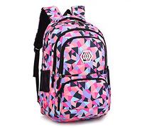 WSLCN Sac à Dos Scolaire Enfant Adulte Unisexe Loisir Backpack Garçons Filles Cartable Nylon Imperméable Cartable à Dos Sac de Voyage 48 * 33 * 24cm Noir