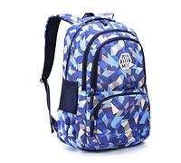 WSLCN Sac à Dos Scolaire Enfant Adulte Unisexe Loisir Backpack Garçons Filles Cartable Nylon Imperméable Cartable à Dos Sac de Voyage 42 * 31 * 15cm Bleu