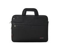 WSLCN Sacoche Porte Documents A4 Sac Rangement Ordinateur Portable/Tablette PC 15.6" Sacoche en Nylon Dossiers Trieur avec Bandoulière Noir Style 3
