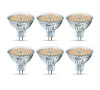 WSMCN Ampoule LED GU5.3 MR16 Blanc Chaud 2700K Kelvin 6W Équivalent à 50W Lampe Halogène, Non dimmable AC/DC 12V Ampoules LED Spot, 485 Lumens Angle de Faisceau 120°, Lot de 6