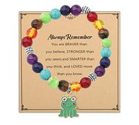 WSNANG Bracelet grenouille pour amoureux des grenouilles, cadeau pour les amoureux des animaux, cadeau « You Are Braver Stronger Smarter Than You Think », 8*8CM, Métal, Alliage.