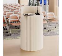 WSNCXFW Pupitre Rond Pliable en Papier, pupitre Mobile, pupitre de présentation, pupitre Portable, pupitre de réception, pour églises, conférences, Discours,Blanc,50x118cm
