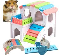 WSNDM 3 Pcs Jouets Pour Hamsters, Maison Diy, Bascule, Pont en Arc Coloré, Jouets D'entraînement, Cage, Décor Hamster, Aire de Jeux pour Gerbilles, Rats et Hamsters Nains