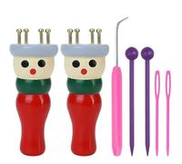 WSOAFVK 2 Pièces Tricotin en Bois Multicolore, Kits de Poupée à Tricoter Française pour Débutants Adultes, Outil de Loisirs Créatifs pour DIY Écharpes Chapeaux et Chaussettes