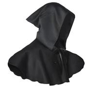WSOAFVK Cape à Capuche Médiévale, Halloween Cape Courte Médiévale, Gothique Déguisement Halloween Costume Noir, Unisexe pour Sorcière Magicien Vampire Faucheuse, Accessoire Cosplay Fête