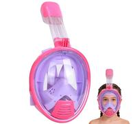 Wsobue Masque de plongée complet pour enfants, champ de vision à 180 °, compatible avec les caméras de sport, respiration facile, kit de plongée sec pour enfants âgés de 5 à 14 ans
