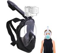 Wsobue Masque de Plongée Enfants,Intégral Masque Snorkeling Visage 180° HD Anti-Fuite Anti-Buée, Masque Plongée Enfants Tuba Jouet (Noir XS pour Enfants)