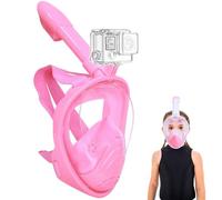 Wsobue Masque de Plongée Enfants,Intégral Masque Snorkeling Visage 180° HD Anti-Fuite Anti-Buée, Masque Plongée Enfants Tuba Jouet (Tout Rose XS pour Enfants)