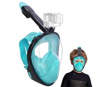 Wsobue Masque de Plongée Enfants,Intégral Masque Snorkeling Visage 180° HD Anti-Fuite Anti-Buée, Masque Plongée Enfants Tuba Jouet (Noir Vert XS pour Enfants)