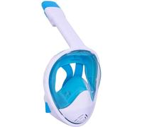 Wsobue Masque de Plongée,Masque Snorkeling Plein Visage 180° Visible Snorkel Masque Support pour Caméra de Sport,Anti-Fuite Anti-Buée Adapté pour Adulte et Enfant (BlancBleu S/M)