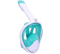 Wsobue Masque de Plongée,Masque Snorkeling Plein Visage 180° Visible Snorkel Masque Support pour Caméra de Sport,Anti-Fuite Anti-Buée Adapté pour Adulte et Enfant (BlancVert S/M)