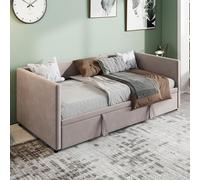 WSOFZMO Canapé-lit 200 cm de largeur, canapé-lit extensible, lit escamotable avec canapé, lit Murphy 90/180 x 200 cm, lit rembourré simple extensible avec sommier à lattes, lit