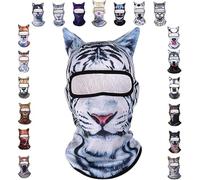 WSOGYDOTX Cat Balaclava, 3D Cat Ski Balaclava Sheisty Face Mask with Ears, Full Face Hood Mask Animal Ski Mask for Skiing(P)