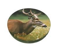 WSOIHFEC Buck on The Grass - Housses de tabouret de bar rond en velours doux lavable, élastique et anti-poussière pour maison, bar, hôtel - 33 cm