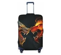 WSOIHFEC Chic Cool Two Fighting Roaring Dragon Print Bagages Cover Elastic Lavable Valise Cover Anti-Scratch Bagages Case Covers Travel Valise Protector Bagages Sleeve For 18-32 Inch Bagages, Noir , S