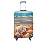 WSOIHFEC Coquillages sur la plage de sable imprimé housse de bagage élastique lavable housse de valise anti-rayures housse de bagage housse de voyage housse de protection pour bagages de 45,7 à 81,3