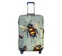 WSOIHFEC Housse de bagage à motif abeille, élastique, lavable, anti-rayures, housse de protection pour bagages de 45,7 à 81,3 cm, Noir , L