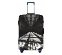 WSOIHFEC Housse de bagage à motif imprimé léger, élastique, lavable, anti-rayures, housse de protection pour bagages de 45,7 à 81,3 cm, Noir , M
