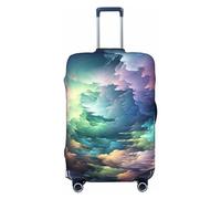 WSOIHFEC Housse de bagage avec impression couleur nuage, élastique, lavable, anti-rayures, housse de protection pour bagages de 45,7 à 81,3 cm, Noir , M