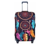 WSOIHFEC Housse de bagage colorée avec imprimé attrape-rêves élastique lavable anti-rayures pour bagages de 45,7 à 81,3 cm, Noir , S