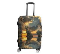 WSOIHFEC Housse de bagage de voyage élastique - Housse de bagage - Anti-rayures - Lavable et anti-poussière - Convient aux bagages de 45,7 à 81,3 cm, Roches dans l'eau, S