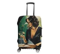 WSOIHFEC Housse de bagage de voyage élastique pour femme qui boit seule - Housse de bagage anti-rayures - Lavable et anti-poussière - Convient aux bagages de 45,7 à 81,3 cm, Femme buvant seule, S