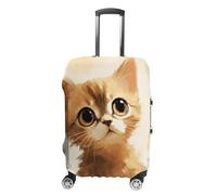 WSOIHFEC Housse de bagage de voyage élastique pour valise jeune chat qui regarde vers le haut - Housse de bagage anti-rayures - Lavable et anti-poussière - Convient aux bagages de 45,7 à 81,3 cm,