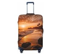 WSOIHFEC Housse de bagage élastique lavable anti-rayures avec imprimé coucher de soleil pour bagages de 45,7 à 81,3 cm, Noir , x-large