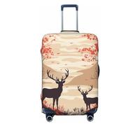 WSOIHFEC Housse de bagage élastique lavable anti-rayures avec imprimé élan de Noël pour bagages de 45,7 à 81,3 cm, Noir , S