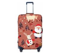 WSOIHFEC Housse de bagage élastique lavable anti-rayures avec imprimé Père Noël, bonhomme de neige, renne pour bagages de 45,7 à 81,3 cm, Noir , S