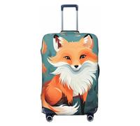 WSOIHFEC Housse de bagage élastique lavable anti-rayures avec motif renard pour bagages de 45,7 à 81,3 cm, Noir , S