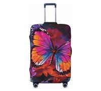 WSOIHFEC Housse de bagage élastique lavable et anti-rayures avec imprimé papillon pour bagages de 45,7 à 81,3 cm, Noir , S