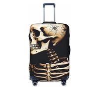 WSOIHFEC Housse de bagage esthétique avec impression squelette élastique lavable anti-rayures pour bagages de 45,7 à 81,3 cm, Noir , S
