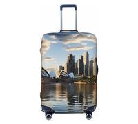 WSOIHFEC Housse de bagage imprimée City Sydney, élastique, lavable, anti-rayures, housse de protection pour bagages de 45,7 à 81,3 cm, Noir , x-large