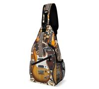 WSOIHFEC Sac à bandoulière pour femme et homme - Sac de poitrine pour guitare, basse, instruments de musique - Petit sac à dos à bandoulière - Sac banane pour guitare basse - Instruments de musique -
