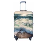 WSOIHFEC Sea on the boards Housse de bagage élastique lavable anti-rayures Housse de bagage Housse de protection pour bagages de 45,7 à 81,3 cm, Noir , L