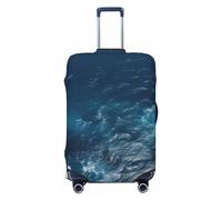 WSOIHFEC Sea seen from the top Print Bagages Cover Elastic Lavable Valise Cover Anti-Scratch Baggage Case Covers Travel Valise Protector Bagages Sleeve For 18-32 Inch Bagages, Noir , L