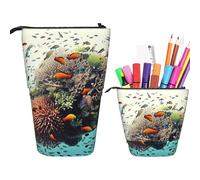 WSOIHFEC Trousse à crayons télescopique pour la biodiversité - Porte-crayons rétractable - Organiseur de papeterie - Trousse de maquillage portable avec fermeture éclair pour le travail et le bureau,