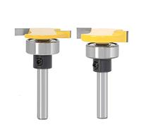 WSOOX 2pcs 6mm Tige Biscuit Routeur Professionnel Outils De Coupeur À Bois Fraise Set