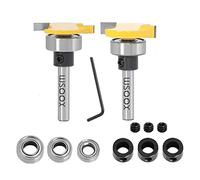 WSOOX Lot de 3 embouts de défonceuse de 6,35 mm avec 3 roulements de tailles différentes (extérieur : 1,27 cm, 1,6 cm, 1,9 cm, 1,9 cm, diamètre intérieur : 0,63 cm) pour l'installation de planches de
