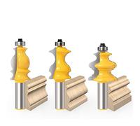 WSOOX Lot de 3 fraises à façonner la tige de 12 mm pour le travail du bois - Coupe droite - Bit de défonceuse en carbure de tungstène